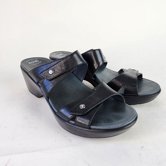 Dansko Jodi Strappy Wedge Sandals EU 38 US 7.5-8 Black Leather The Walking Co. - Picture 2 of 7